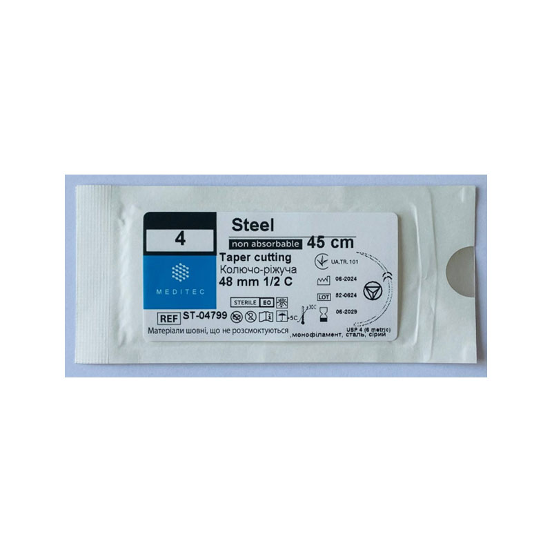 Сталь. М6, USP 4, 45 см, голка колючо-ріжуча, 48 мм, 1/2 С